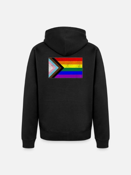 Drapeau de fierté LGBTQ en détresse - Ekologisk premiumluvjack unisex - svart