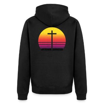 Jésus-Christ - Veste à capuche bio Premium Unisexe - noir - Dos - Nico (187cm)