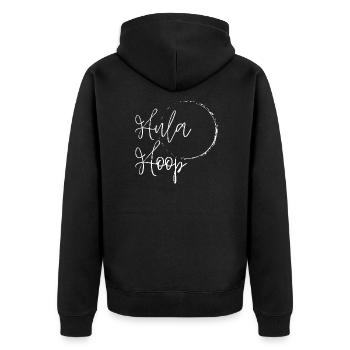 Hula-Hoop Handschrift - Unisex Premium Bio Zip Hoodie - Schwarz - Hinten - Nico (187cm)