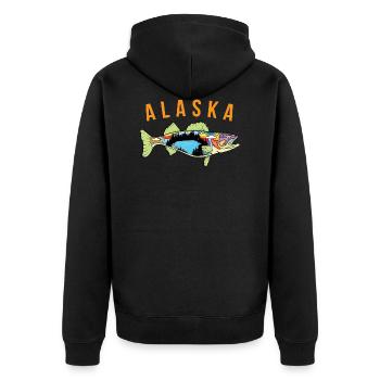 Alaska State Pride T Shirt Alaska Walleye Fisherme - Veste à capuche bio Premium Unisexe - noir - Dos - Nico (187cm)
