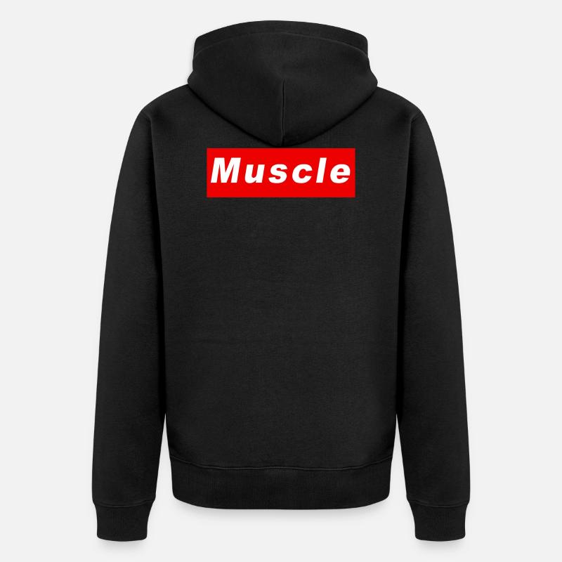 Muscle - Unisex Premium Organic Zip Hoodie - black