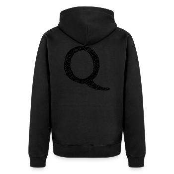 Q - Unisex Premium Bio Zip Hoodie - Schwarz - Hinten - Nico (187cm)