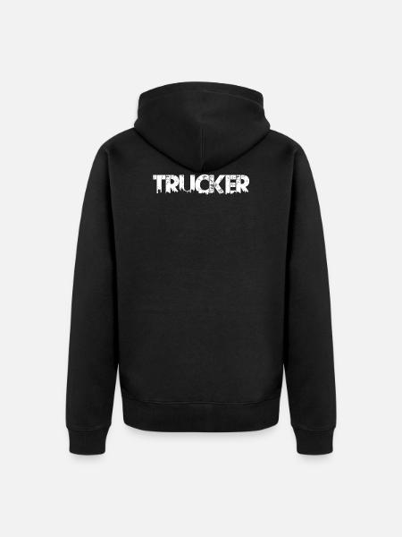 trucker trucker - Unisex Premium Organic Zip Hoodie - black