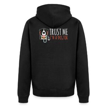 Trust Me I'm A Dogtor Funny Dog Pun Veterinary Gif - Veste à capuche bio Premium Unisexe - noir - Dos - Nico (187cm)
