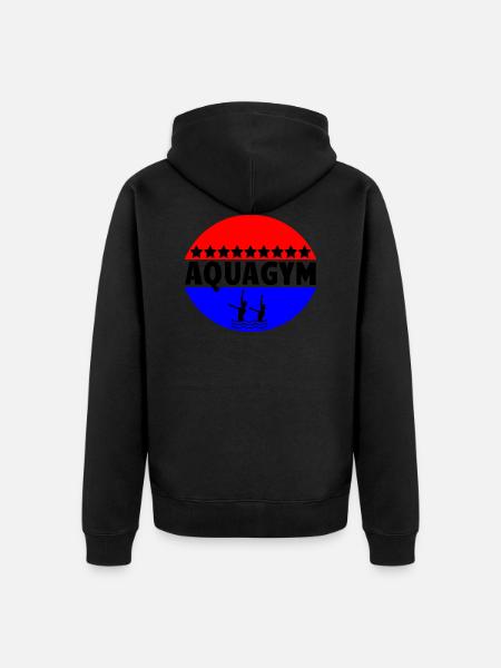AQUAGYM silhouettes (black, semicircles) - Unisex Premium Organic Zip Hoodie - black