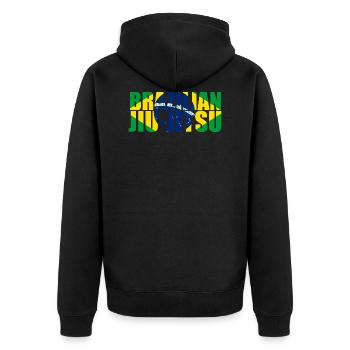 Drapeau brésilien de Jiu-Jitsu 3 BJJ - Veste à capuche bio Premium Unisexe - noir - Dos - Nico (187cm)
