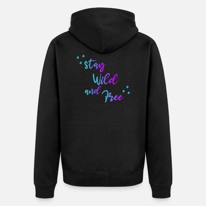 WILD FREE GRADIENT BLUE PURPLE - Unisex Premium Bio Zip Hoodie - Schwarz