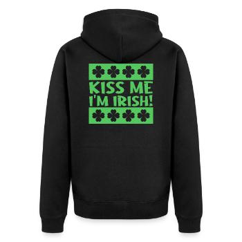 Embrasse-moi, je suis irlandais - Veste à capuche bio Premium Unisexe - noir - Dos - Nico (187cm)