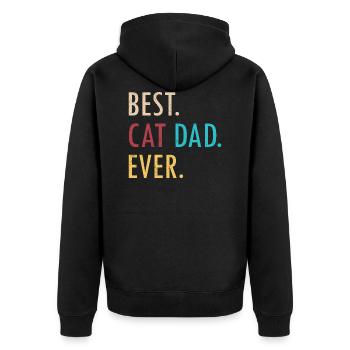 Best Cat Dad Ever Retro - Veste à capuche bio Premium Unisexe - noir - Dos - Nico (187cm)