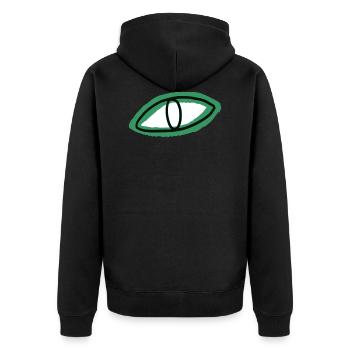 Auge - Unisex Premium Bio Zip Hoodie - Schwarz - Hinten - Nico (187cm)