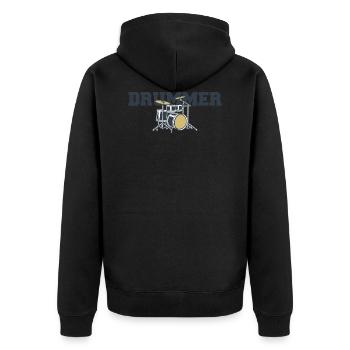 Drummer Drums - Unisex Premium Organic Zip Hoodie - black - Back - Nico (187cm)