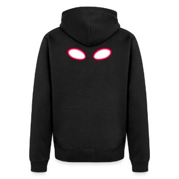 Laser Augen Krypto Bitcoin Meme Lustig Laseraugen - Unisex Premium Bio Zip Hoodie - Schwarz - Hinten - Nico (187cm)