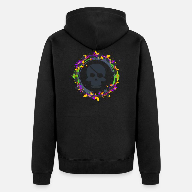 Skull - Veste à capuche bio Premium Unisexe - noir