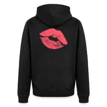 Le baiser ! - Kiss me ! - Veste à capuche bio Premium Unisexe - noir - Dos - Nico (187cm)