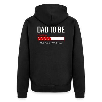 Dad to Be Loading Please Wait - New Father - Unisex Premium Organic Zip Hoodie - black - Back - Nico (187cm)