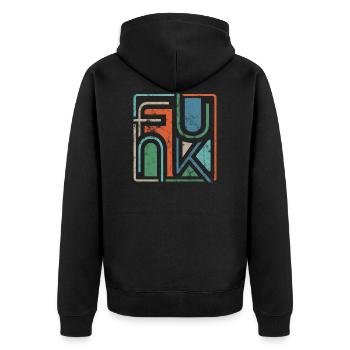 Funk Funky Retro - Unisex Premium Organic Zip Hoodie - black - Back - Nico (187cm)