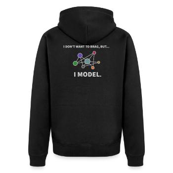 Model Datenwissenschaft Informatik Geschenk - Unisex Premium Bio Zip Hoodie - Schwarz - Hinten - Nico (187cm)