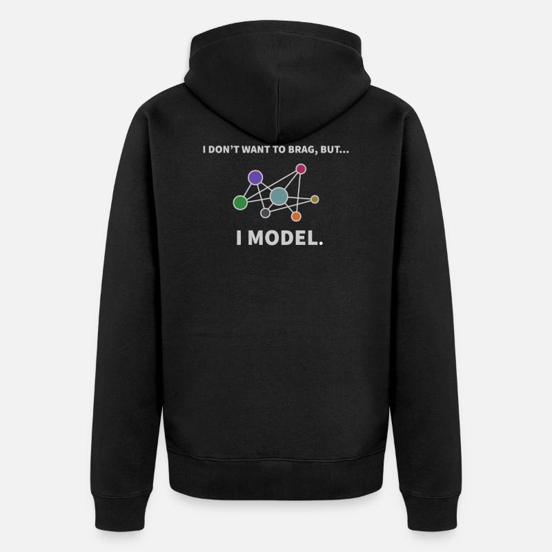 Model Datenwissenschaft Informatik Geschenk - Unisex Premium Bio Zip Hoodie - Schwarz