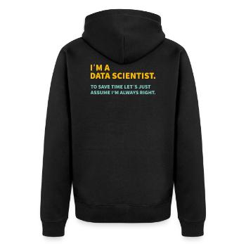 I m a Data scientist Informatique Cadeau - Veste à capuche bio Premium Unisexe - noir - Dos - Nico (187cm)