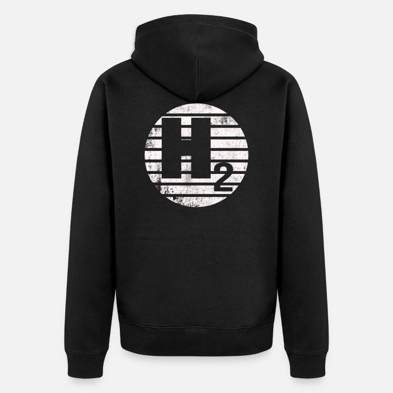H² Hydrogène Avenir vert - Veste à capuche bio Premium Unisexe - noir