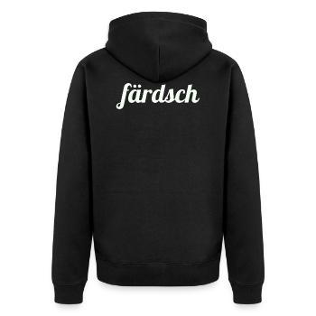 Lustiger Spruch Sächsischer Dialekt Geschenk für - Unisex Premium Bio Zip Hoodie - Schwarz - Hinten - Nico (187cm)