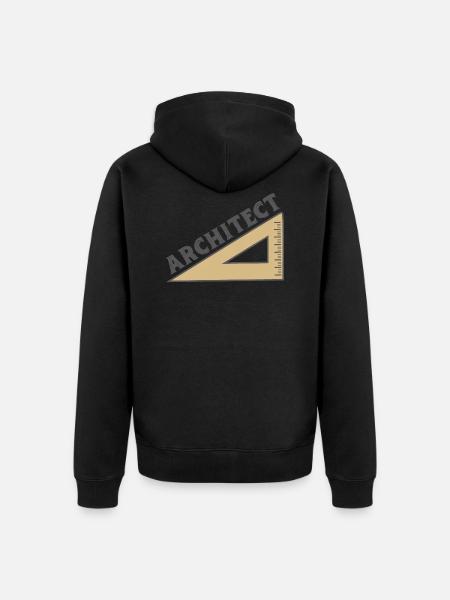 Geotriangle Architect - Unisex Premium Organic Zip Hoodie - black