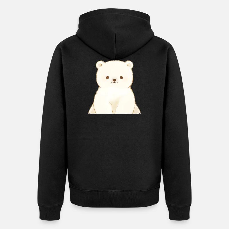 Cute Bear - Unisex Premium Bio Zip Hoodie - Schwarz