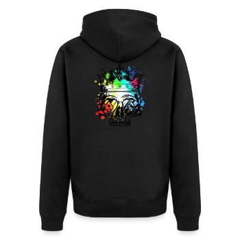 squelette tête de mort couronne symbole roi - Veste à capuche bio Premium Unisexe - noir - Dos - Nico (187cm)