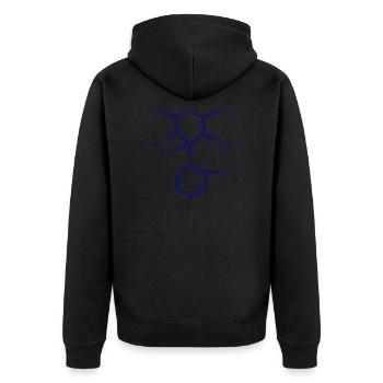 Gold - Unisex Premium Bio Zip Hoodie - Schwarz - Hinten - Nico (187cm)