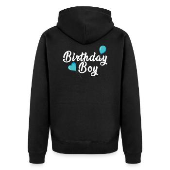 Birthday Boy | Birthday Young Boys Man Men - Unisex Premium Organic Zip Hoodie - black - Back - Nico (187cm)