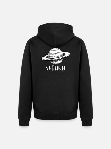 Saturn - Unisex Premium Organic Zip Hoodie - black