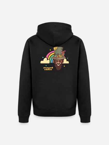 Steampunk Rainbow - Unisex Premium Organic Zip Hoodie - black