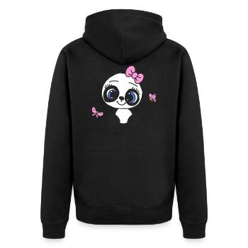 Female panda with butterflies - Unisex Premium Organic Zip Hoodie - black - Back - Nico (187cm)