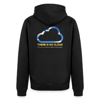 Cloud Computing Gift for Software Developers - Unisex Premium Organic Zip Hoodie - black - Back - Nico (187cm)
