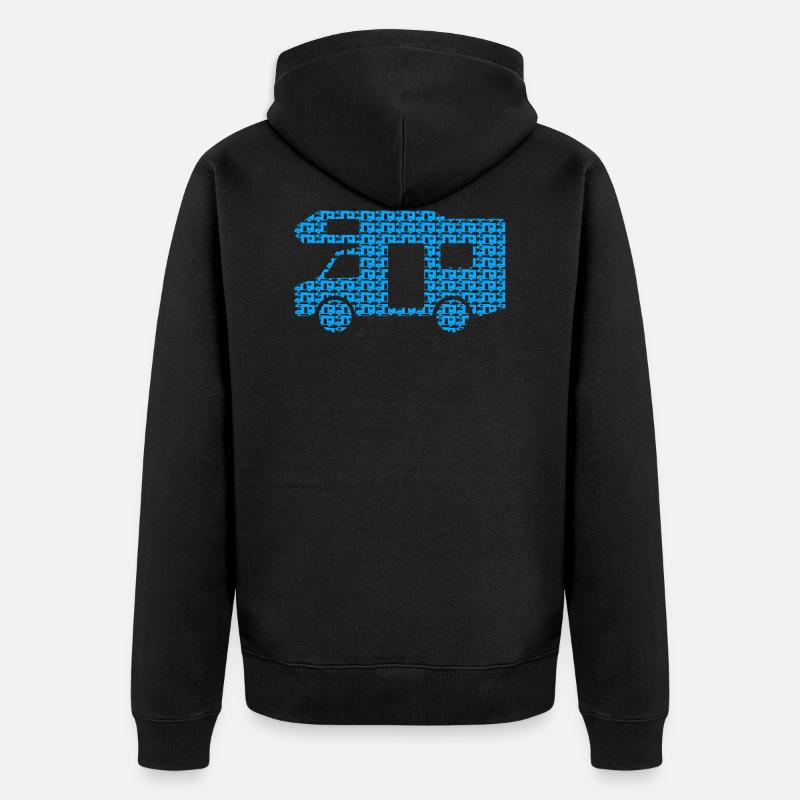 Wohnmobil-Matrix blau - Unisex Premium Bio Zip Hoodie - Schwarz