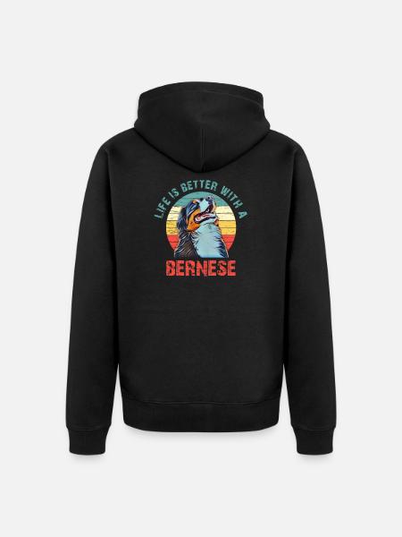 Bernese mountain dog - Unisex Premium Organic Zip Hoodie - black