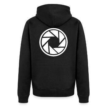 Photographie photographe appareil photo - Veste à capuche bio Premium Unisexe - noir - Dos - Nico (187cm)
