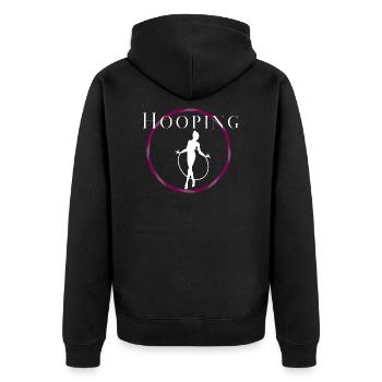 Hooping rosa - Unisex Premium Bio Zip Hoodie - Schwarz - Hinten - Nico (187cm)