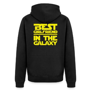 Meilleure amie dans la galaxie - Veste à capuche bio Premium Unisexe - noir - Dos - Nico (187cm)