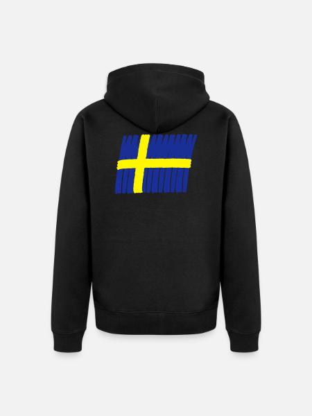Sweden flag paint - Unisex Premium Organic Zip Hoodie - black