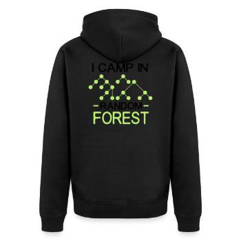i camp in random forest black - Unisex Premium Organic Zip Hoodie - black - Back - Nico (187cm)