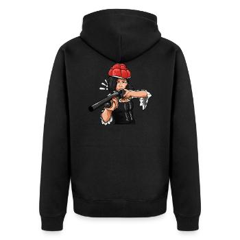 Bollenhut Gift for a Black Forest Woman - Unisex Premium Organic Zip Hoodie - black - Back - Nico (187cm)