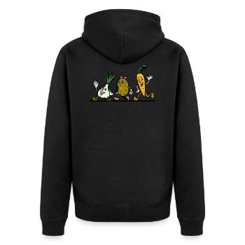 Légumes en cours - Veste à capuche bio Premium Unisexe - noir - Dos - Nico (187cm)