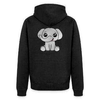 Éléphant - Veste à capuche bio Premium Unisexe - noir - Dos - Nico (187cm)