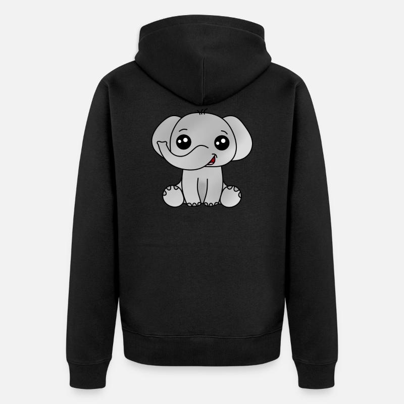 Éléphant - Veste à capuche bio Premium Unisexe - noir