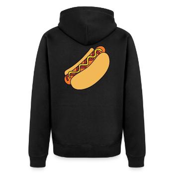 Hot Dog Fast Food Food NYC Saucisses - Veste à capuche bio Premium Unisexe - noir - Dos - Nico (187cm)