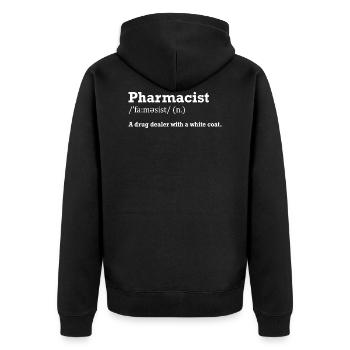 Pharmacist Gift Pharmacy - Unisex Premium Organic Zip Hoodie - black - Back - Nico (187cm)