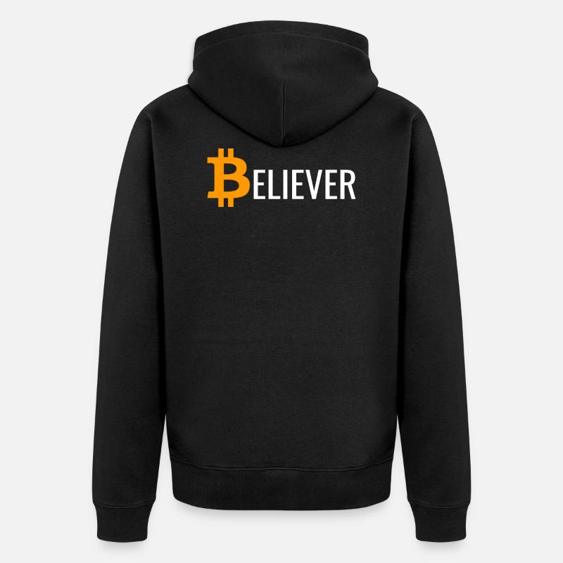 Bitcoin Croyant BTC - Veste à capuche bio Premium Unisexe - noir
