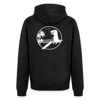 Dinosaur Dino - Unisex Premium Organic Zip Hoodie - black - Back - Nico (187cm)
