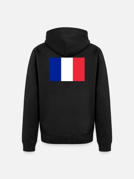 Flag France - Unisex Premium Organic Zip Hoodie - black